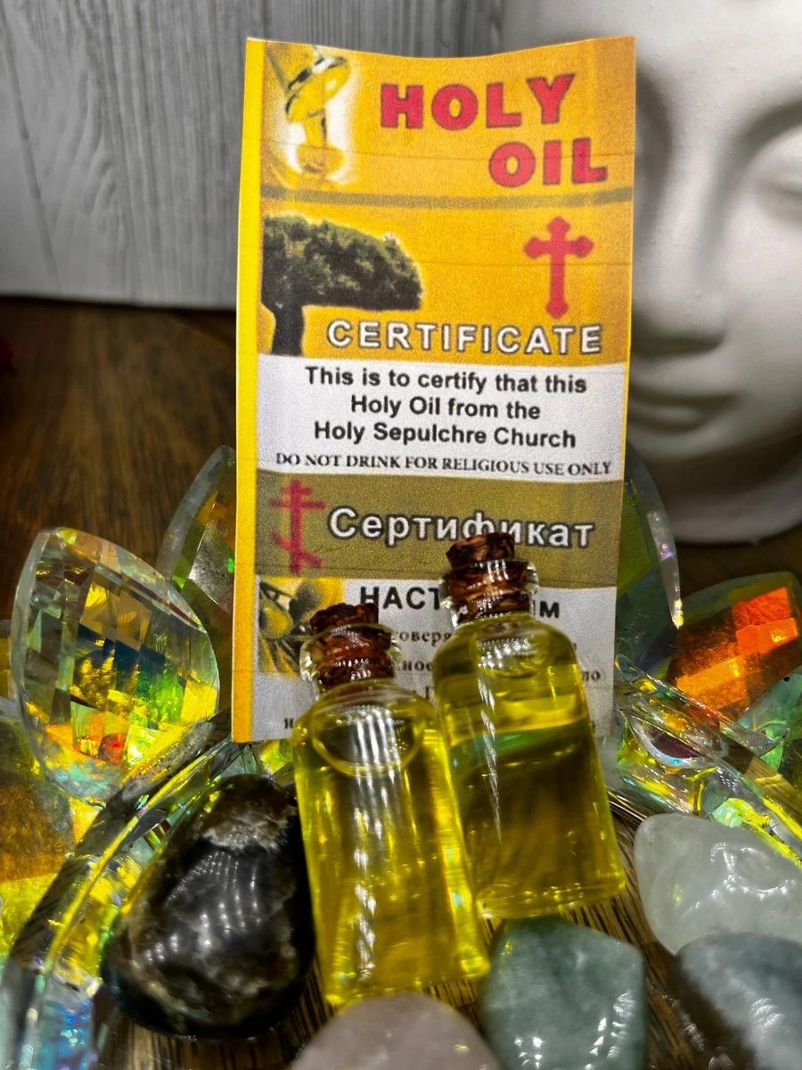 Certified Holy Oil from the Holy Sepulcher Church - Blessed at the Church of the Holy Sepulchre, Jerusalem 5 ml