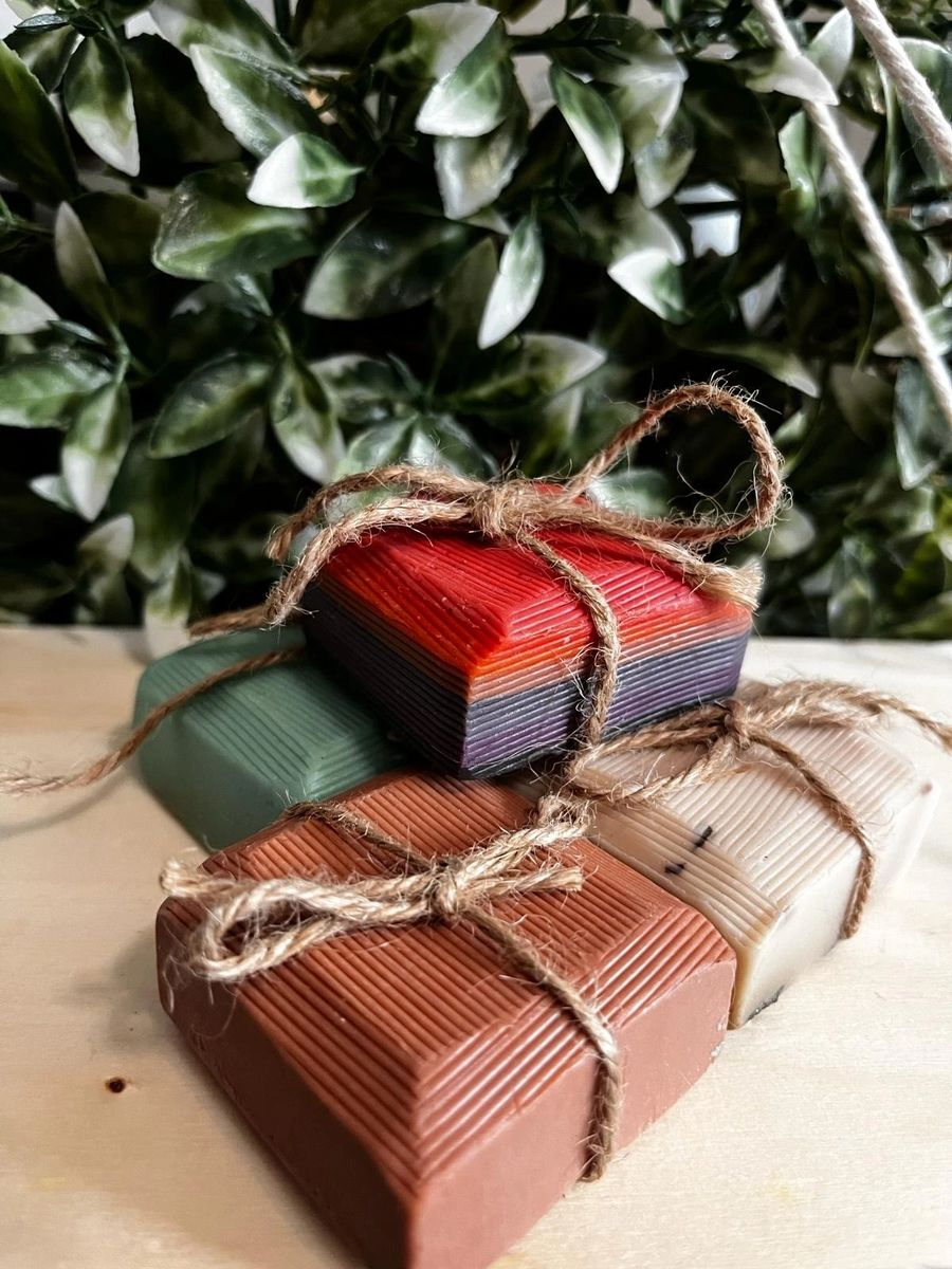Handmade Soap Set x 4 - Includes 7 Chakras, Frankincence and Myrrh, Rosemary, Sage