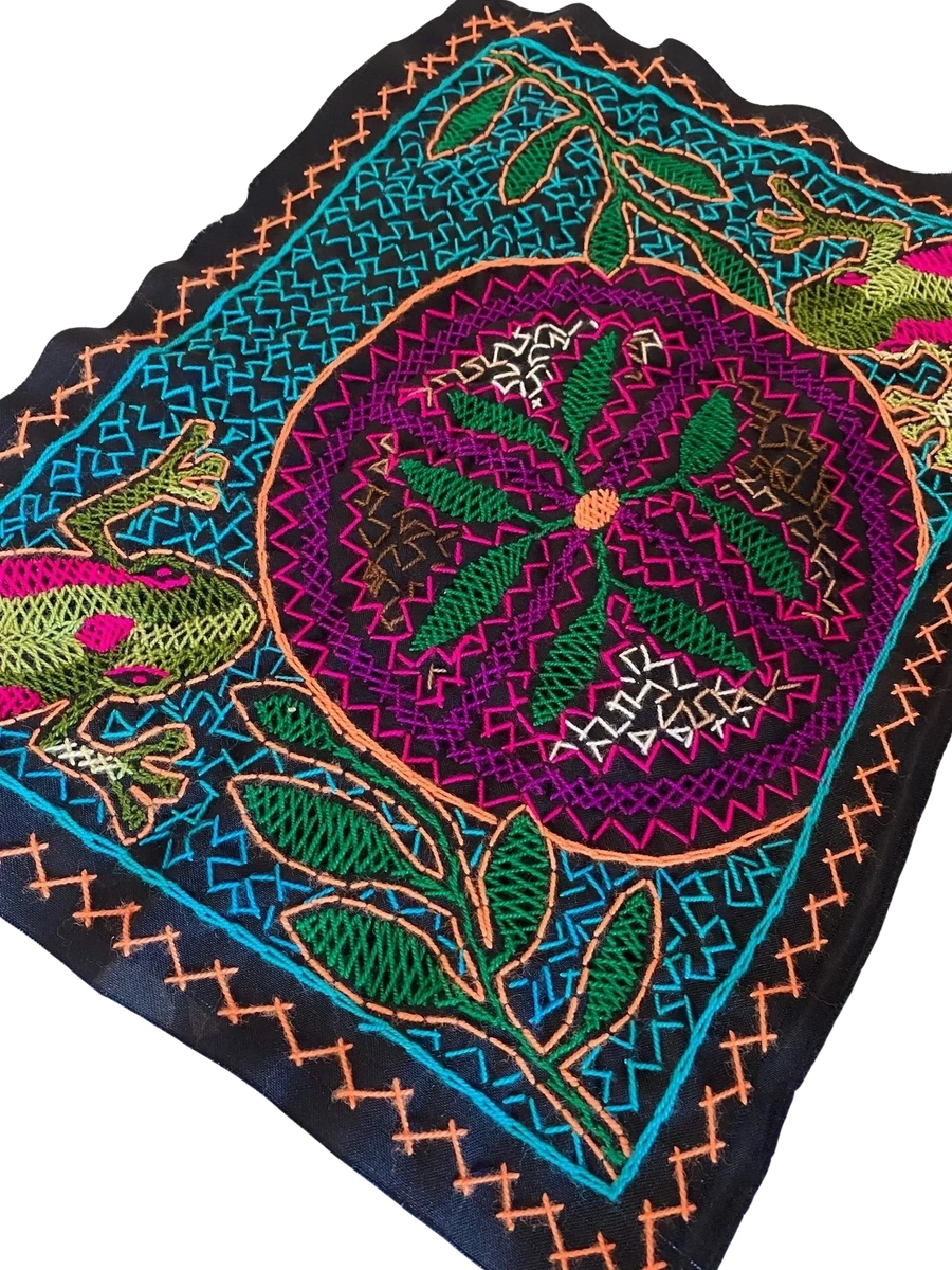 Shipibo Altar Cloth - Ayahuasca and Kambo - Handmade in Iquitos Peru 12 x 17